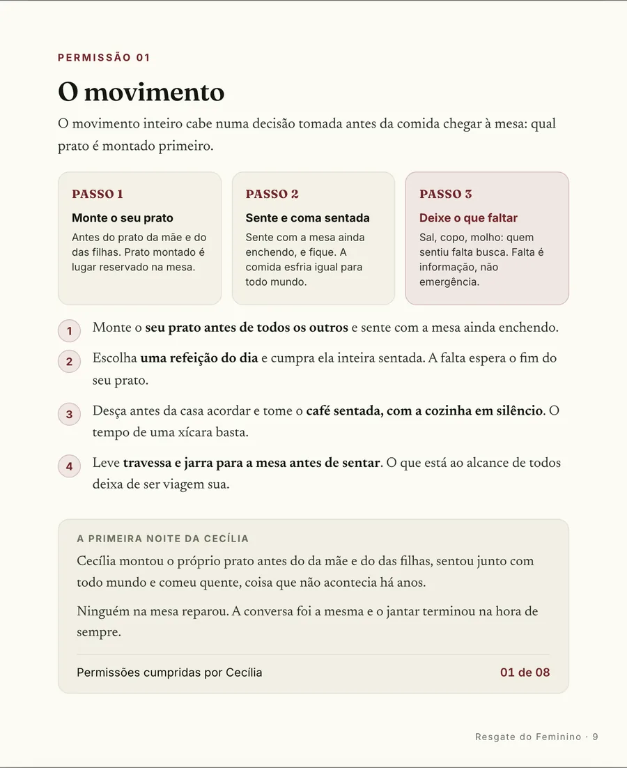 Passo a passo: O movimento em três passos, com os bilhetes que cabem numa noite só
