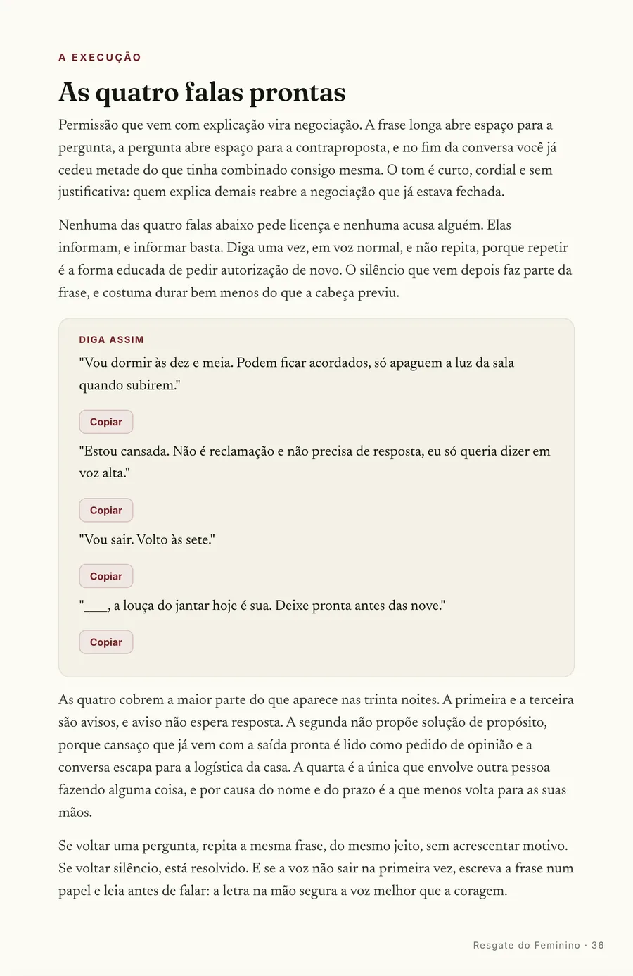 Falas prontas: As quatro falas que avisam sem pedir licença: diga uma vez e não repita